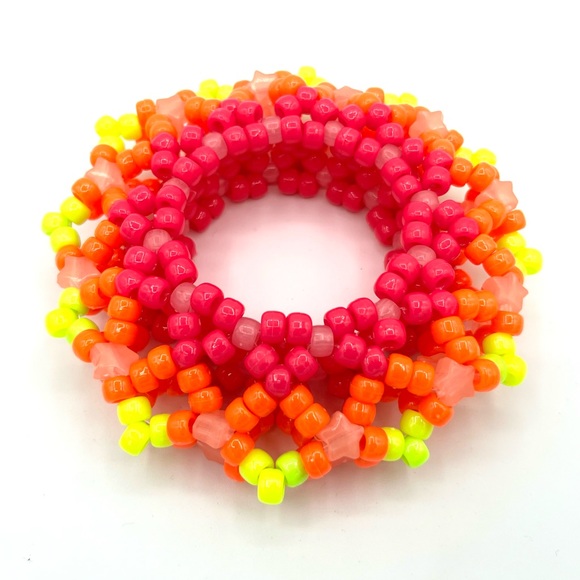 💛🧡💝 “Neon Brights” Glow Kandi Cuff - Picture 2 of 4